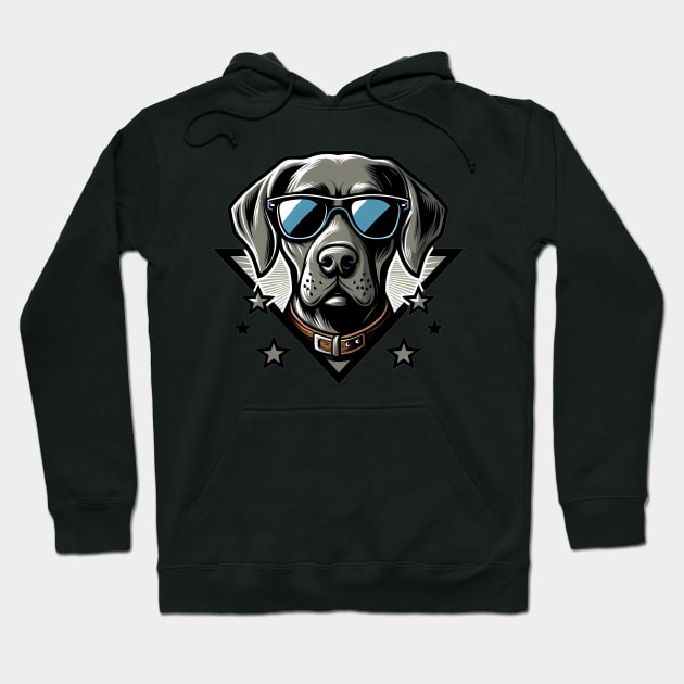 Funny Weimaraner with Sunglasses Hoodie by CreativeSparkzz